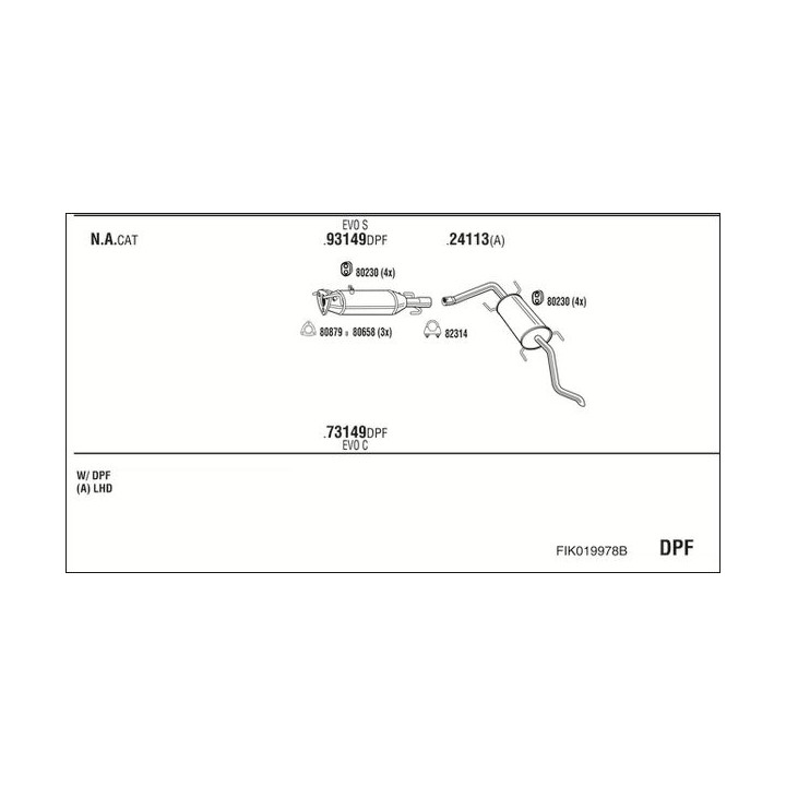 Išmetimo sistema WALKER FIK019978B