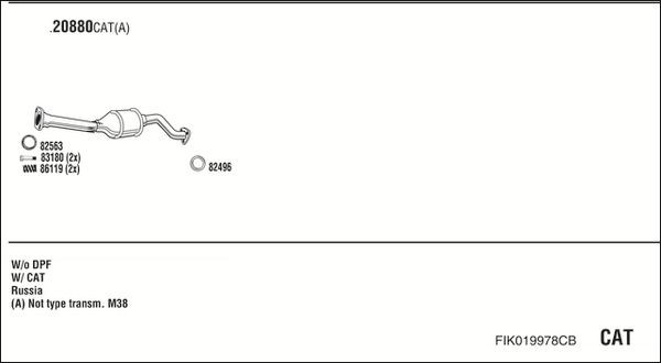Išmetimo sistema WALKER FIK019978CB