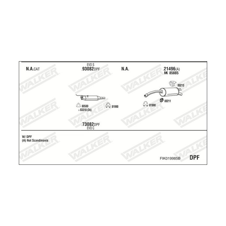 Išmetimo sistema WALKER FIK019985B