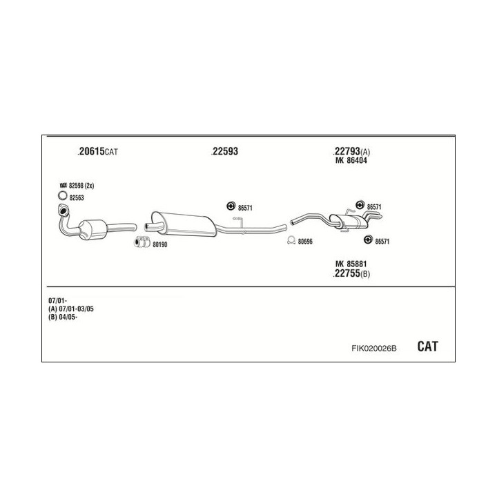 Išmetimo sistema WALKER FIK020026B