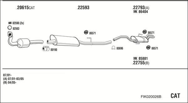 Išmetimo sistema WALKER FIK020026B