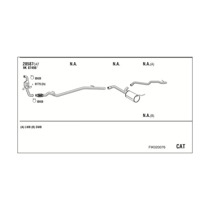 Išmetimo sistema WALKER FIK020076