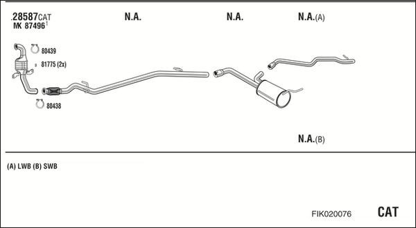 Išmetimo sistema WALKER FIK020076