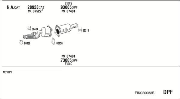 Išmetimo sistema WALKER FIK020083B