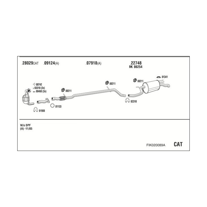 Išmetimo sistema WALKER FIK020089A