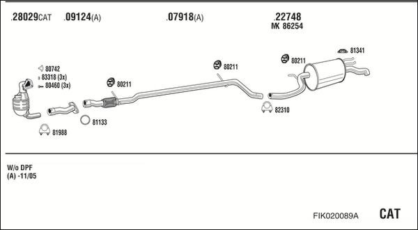 Išmetimo sistema WALKER FIK020089A