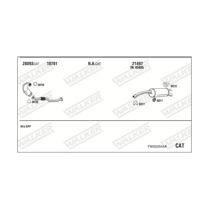 Išmetimo sistema WALKER FIK022544A
