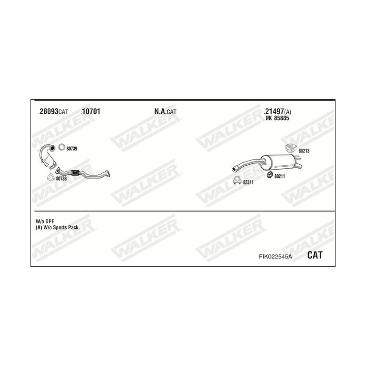 Išmetimo sistema WALKER FIK022545A