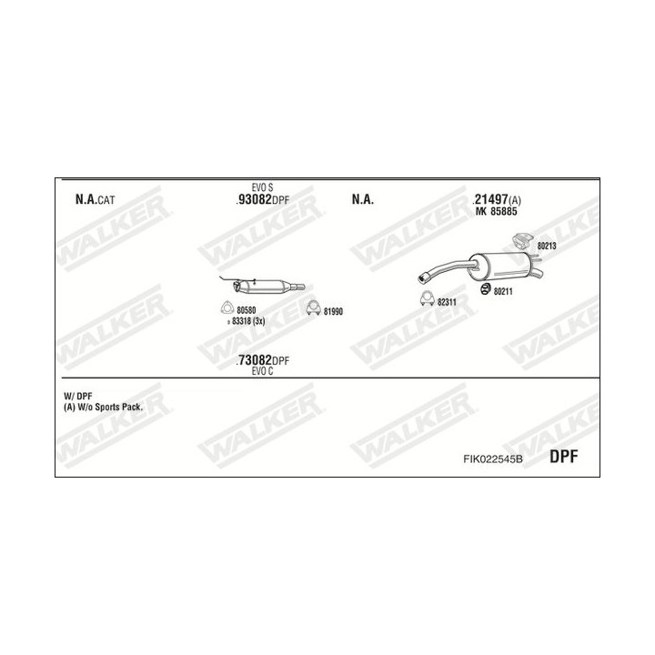 Išmetimo sistema WALKER FIK022545B