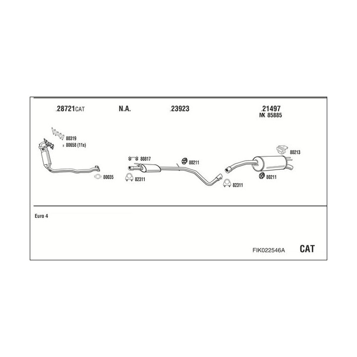 Išmetimo sistema WALKER FIK022546A