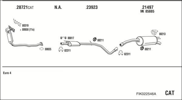Išmetimo sistema WALKER FIK022546A