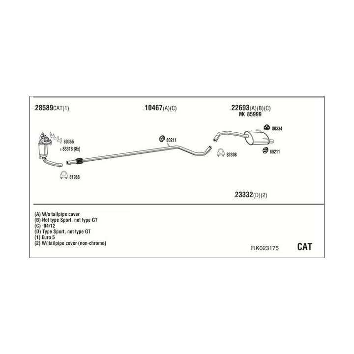 Išmetimo sistema WALKER FIK023175