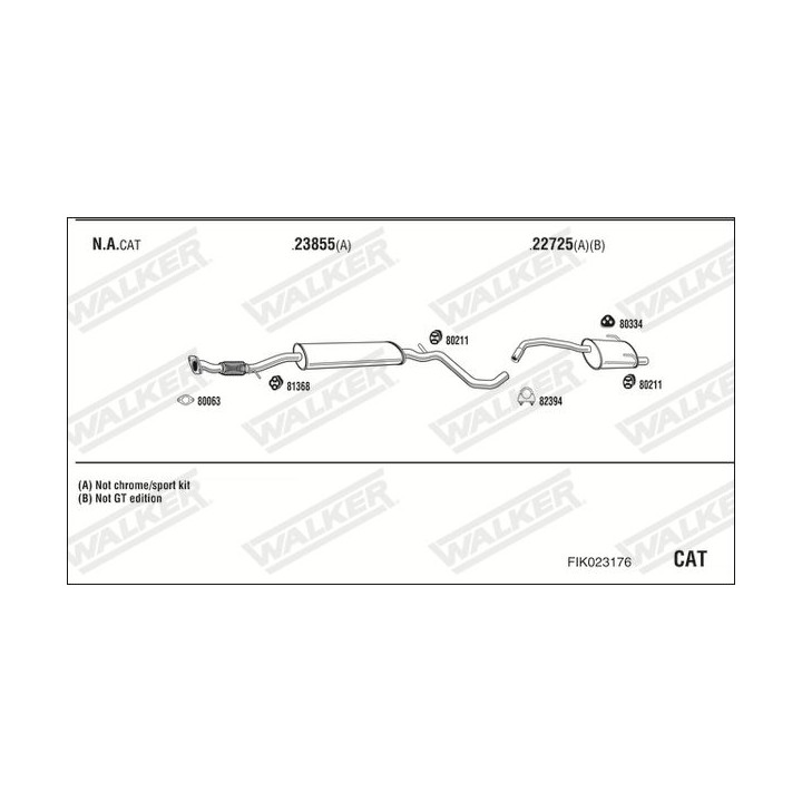 Išmetimo sistema WALKER FIK023176