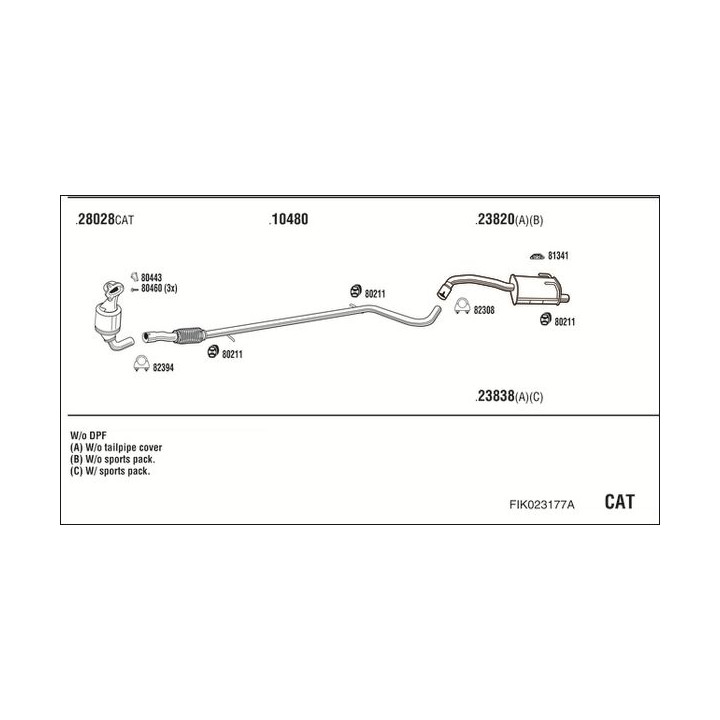 Išmetimo sistema WALKER FIK023177A