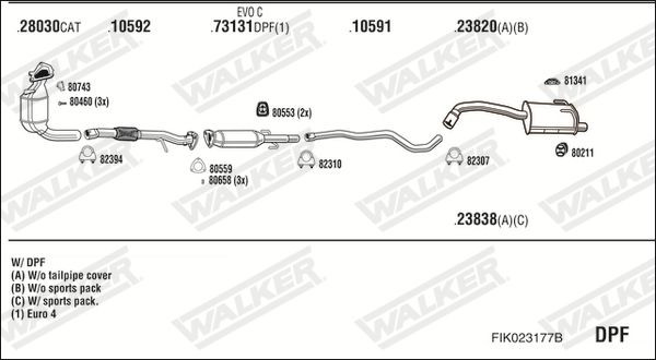 Išmetimo sistema WALKER FIK023177B