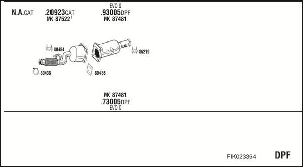 Išmetimo sistema WALKER FIK023354