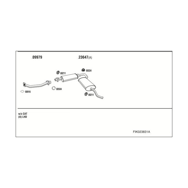 Išmetimo sistema WALKER FIK023831A
