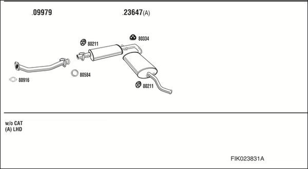 Išmetimo sistema WALKER FIK023831A