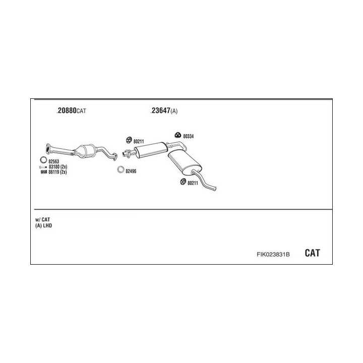 Išmetimo sistema WALKER FIK023831B