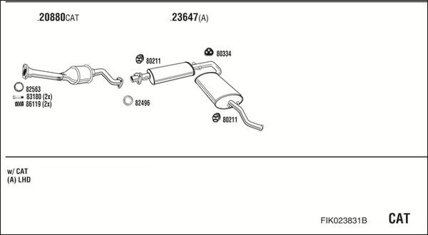 Išmetimo sistema WALKER FIK023831B