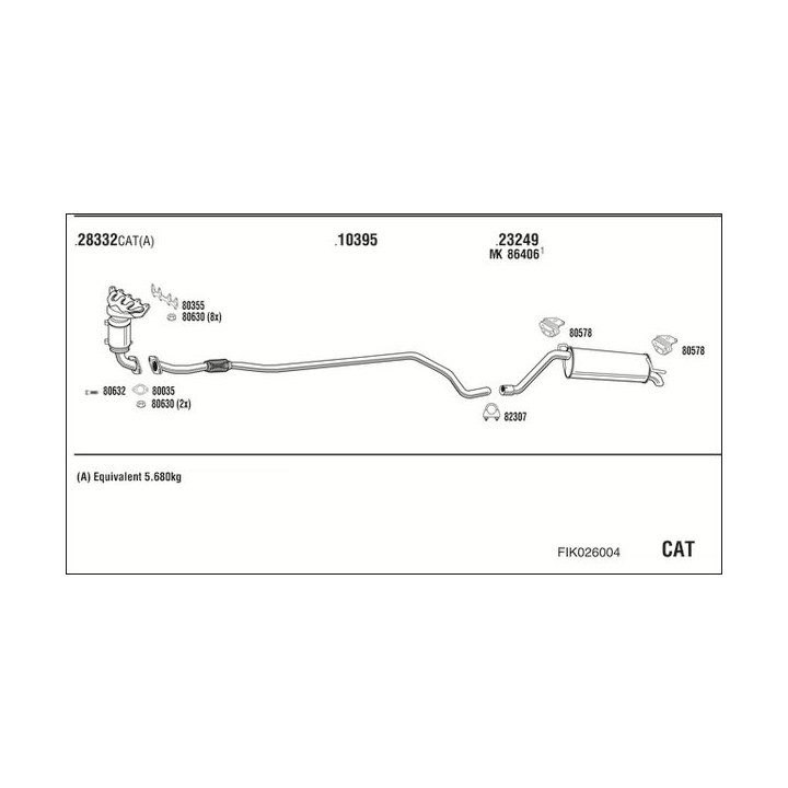 Išmetimo sistema WALKER FIK026004
