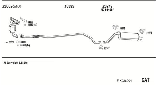Išmetimo sistema WALKER FIK026004