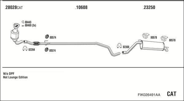 Išmetimo sistema WALKER FIK026491AA