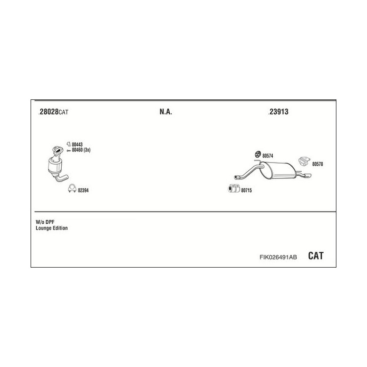 Išmetimo sistema WALKER FIK026491AB