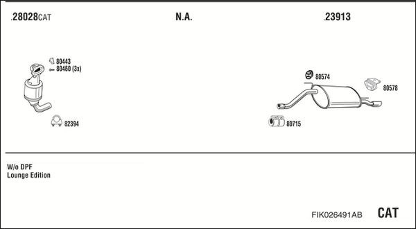 Išmetimo sistema WALKER FIK026491AB
