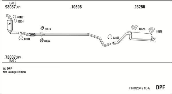 Išmetimo sistema WALKER FIK026491BA