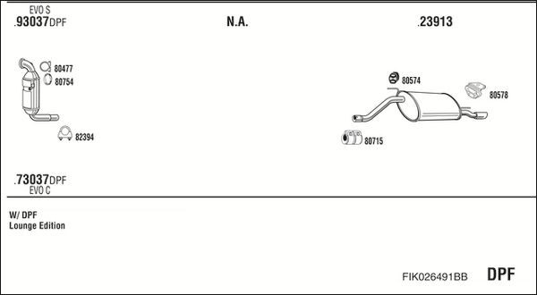 Išmetimo sistema WALKER FIK026491BB