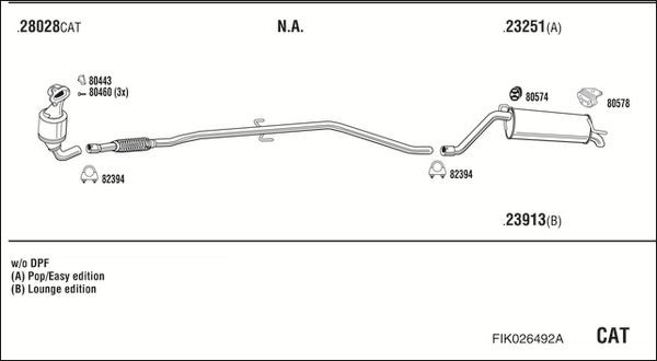 Išmetimo sistema WALKER FIK026492A