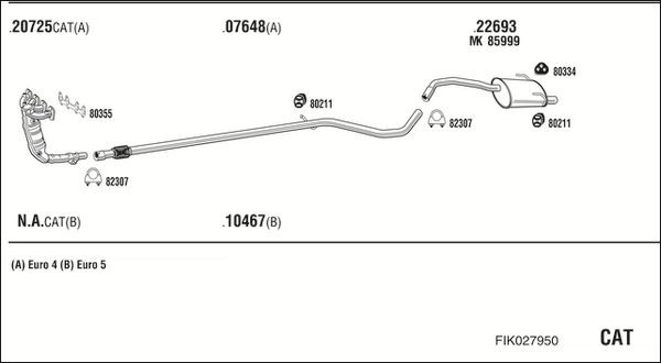 Išmetimo sistema WALKER FIK027950