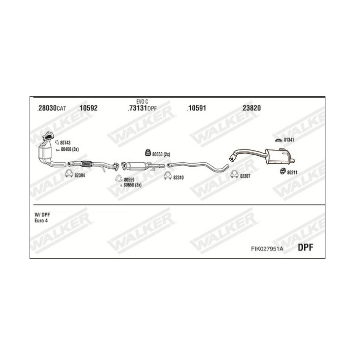 Išmetimo sistema WALKER FIK027951A