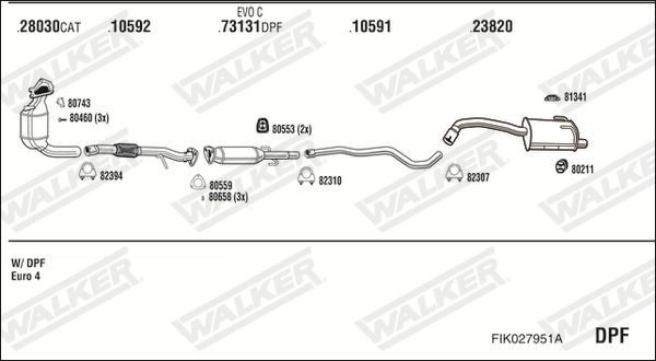Išmetimo sistema WALKER FIK027951A