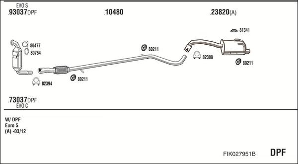 Išmetimo sistema WALKER FIK027951B