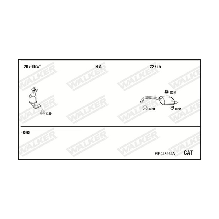 Išmetimo sistema WALKER FIK027952A