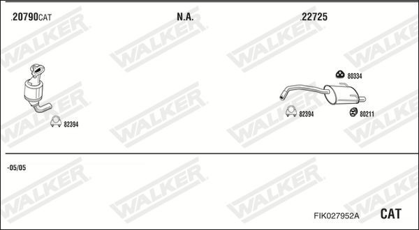Išmetimo sistema WALKER FIK027952A