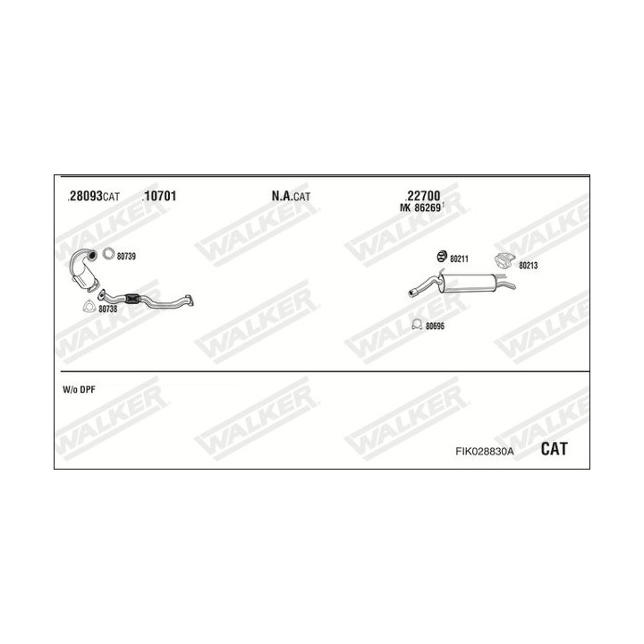 Išmetimo sistema WALKER FIK028830A