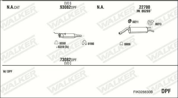 Išmetimo sistema WALKER FIK028830B