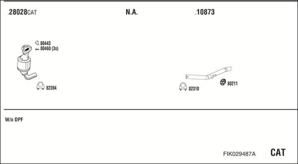 Išmetimo sistema WALKER FIK029487A