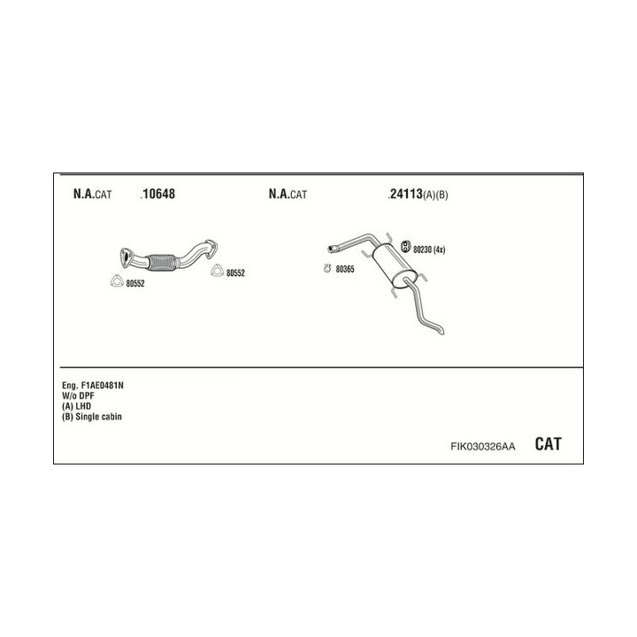 Išmetimo sistema WALKER FIK030326AA