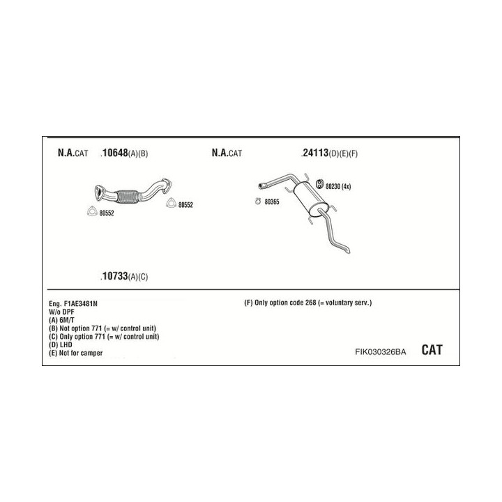 Išmetimo sistema WALKER FIK030326BA