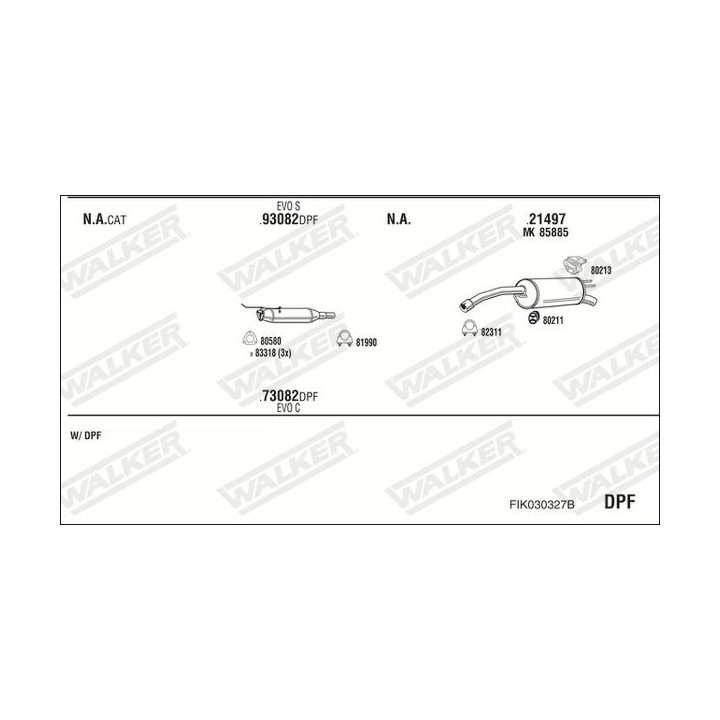 Išmetimo sistema WALKER FIK030327B