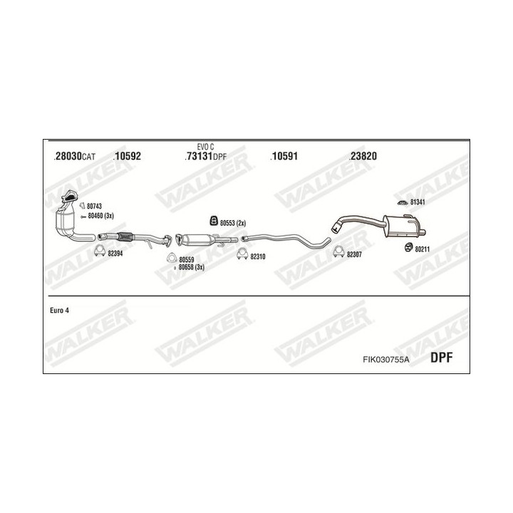 Išmetimo sistema WALKER FIK030755A