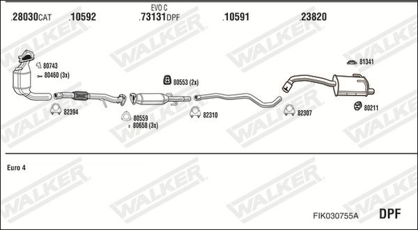 Išmetimo sistema WALKER FIK030755A