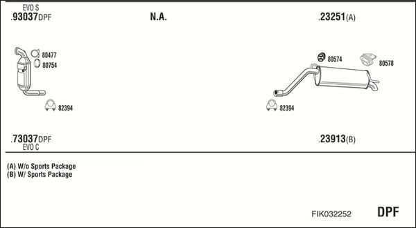 Išmetimo sistema WALKER FIK032252