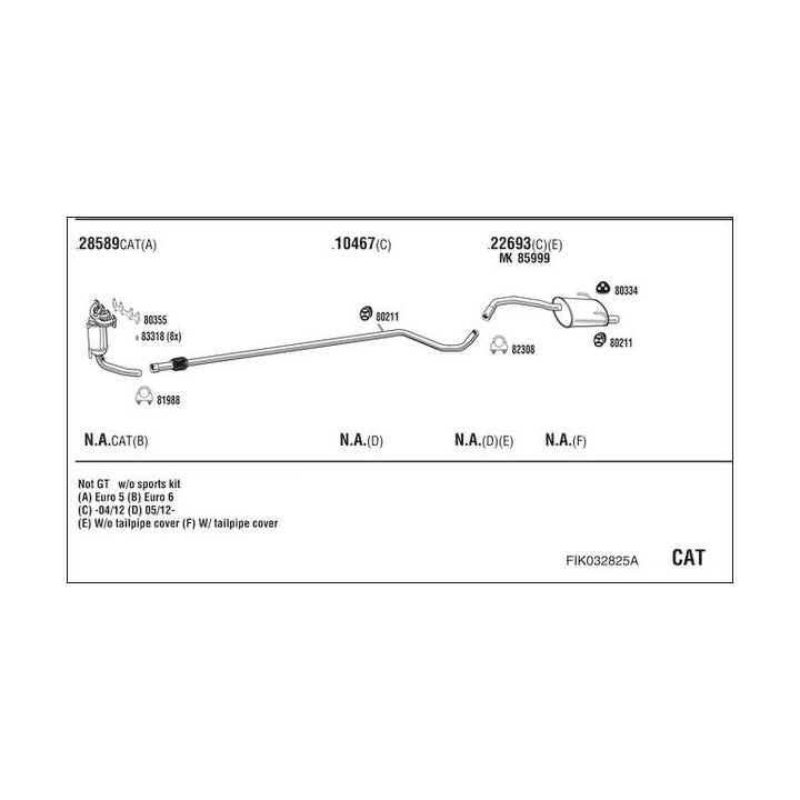 Išmetimo sistema WALKER FIK032825A