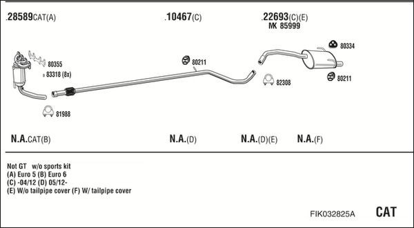 Išmetimo sistema WALKER FIK032825A
