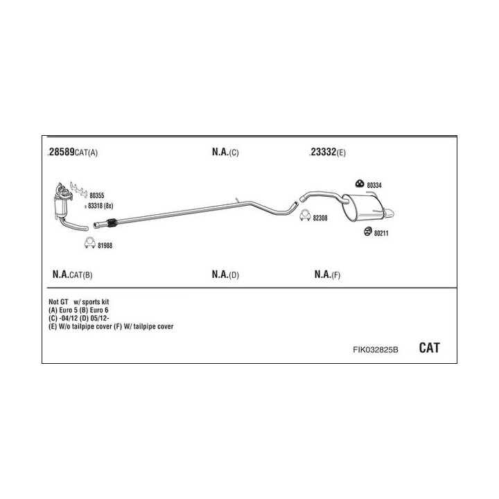 Išmetimo sistema WALKER FIK032825B